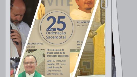 Conheça os Jubilares 2025: 25 anos de Sacerdócio e 50 anos de Consagração